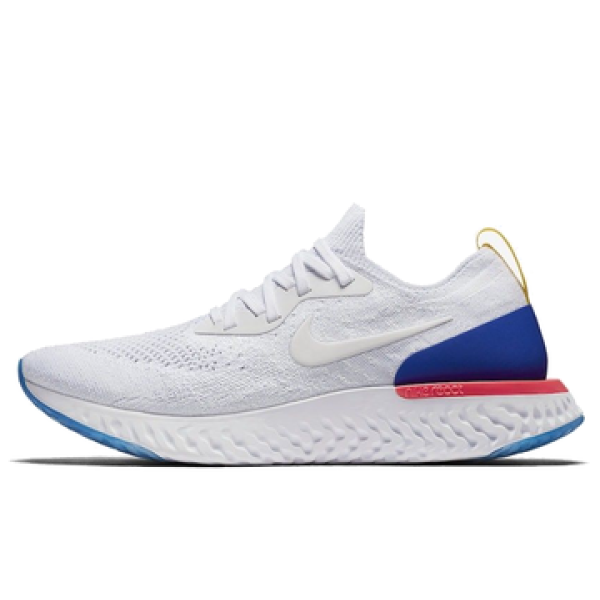 Nike Epic React Flyknit Blancas Detalle Azul