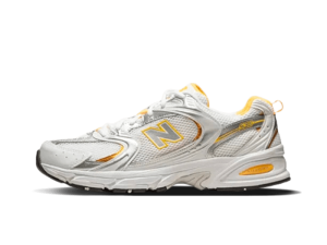 New Balance 530 White Vibrant Apricot Silver Metallic