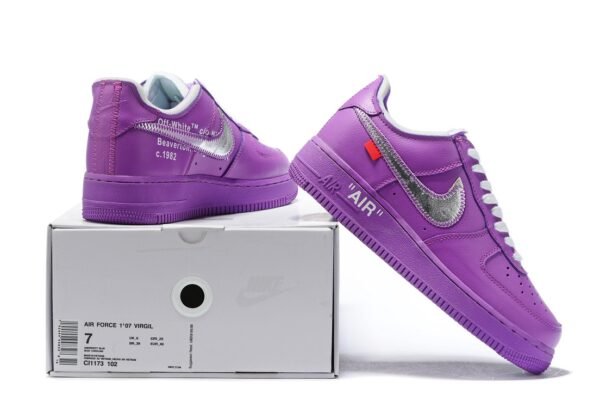 Nike Air Force X Off White 20 Lila - Imagen 4