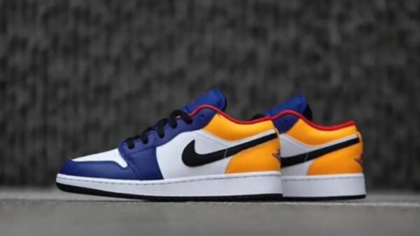 Jordan 1 Low White Navy Yellow - Imagen 3