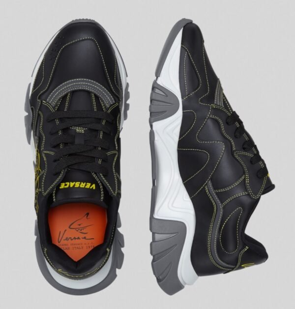 Versace Squalo Trainers Black Medusa Print - Imagen 3
