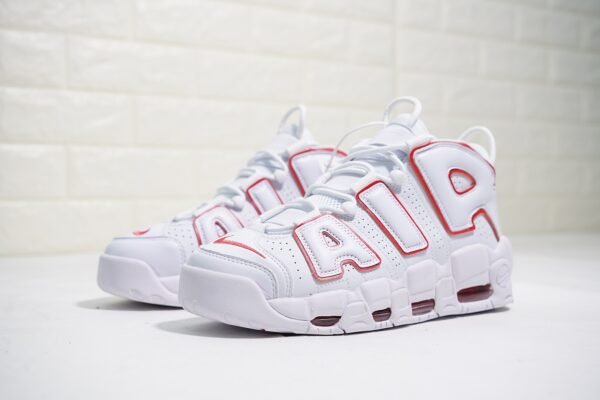 NIKE AIR MORE UPTEMPO WHITE RED - Imagen 3
