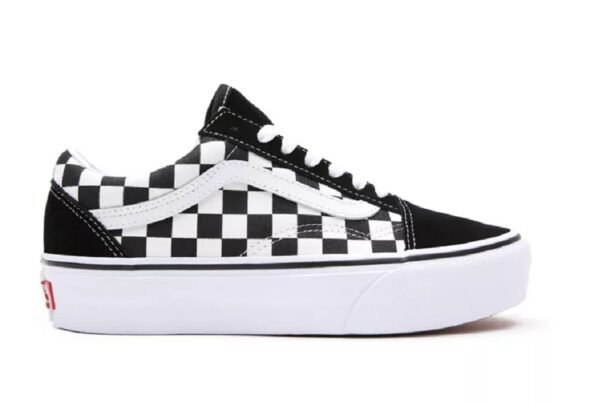 Vans Old Skool Negras Plataforma Cuadros - Imagen 2