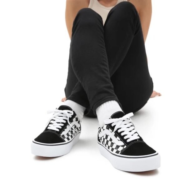 Vans Old Skool Negras Plataforma Cuadros - Imagen 4