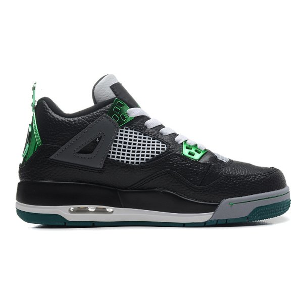 Nike Air Jordan 4 Negras (detalles verdes)