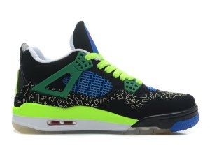 Nike Air Jordan 4 Negras y Verdes Fluor