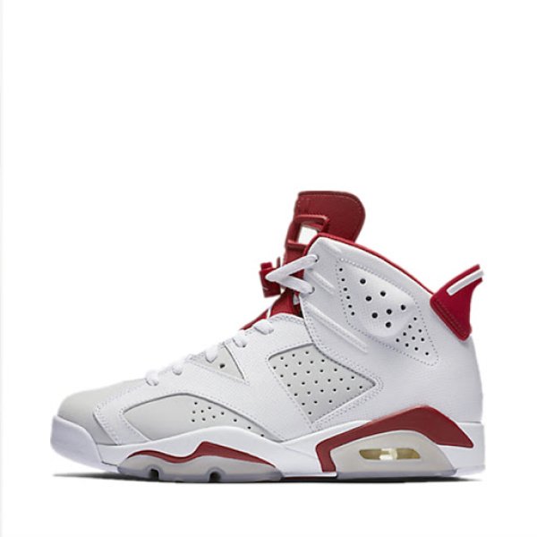 Nike Air Jordan 6 Blancas (detalles rojos)
