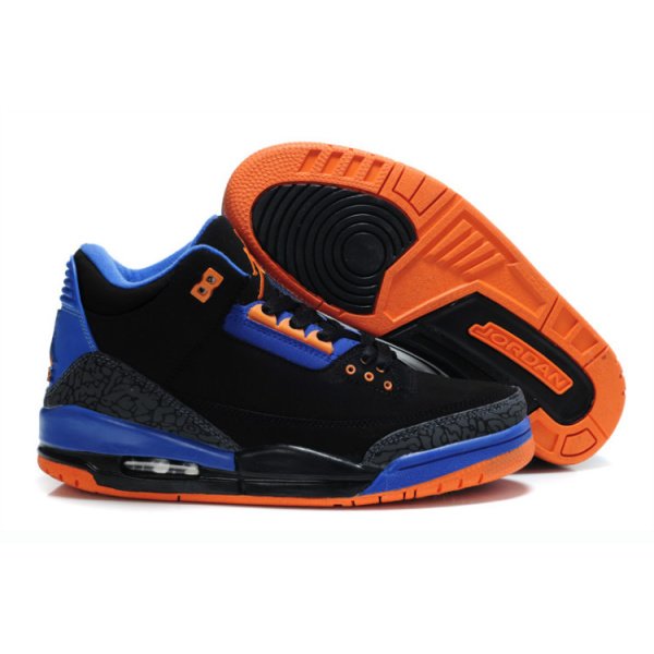 Nike Air Jordan 3 Negras (suela naranja)