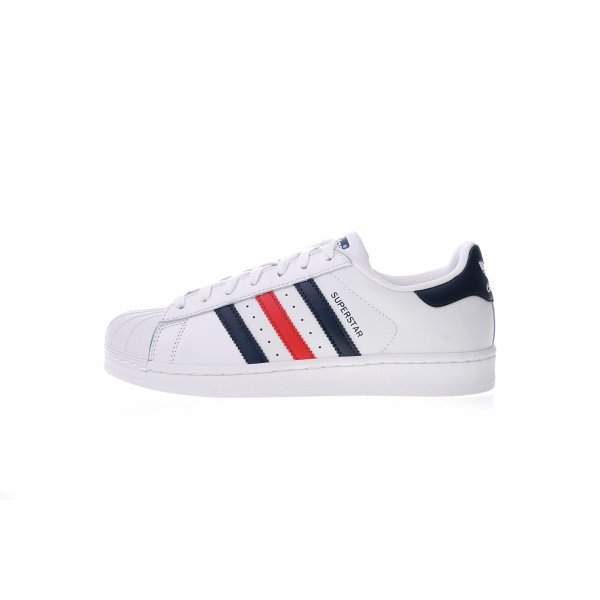 Adidas Superstar Blancas Azul y Rojo